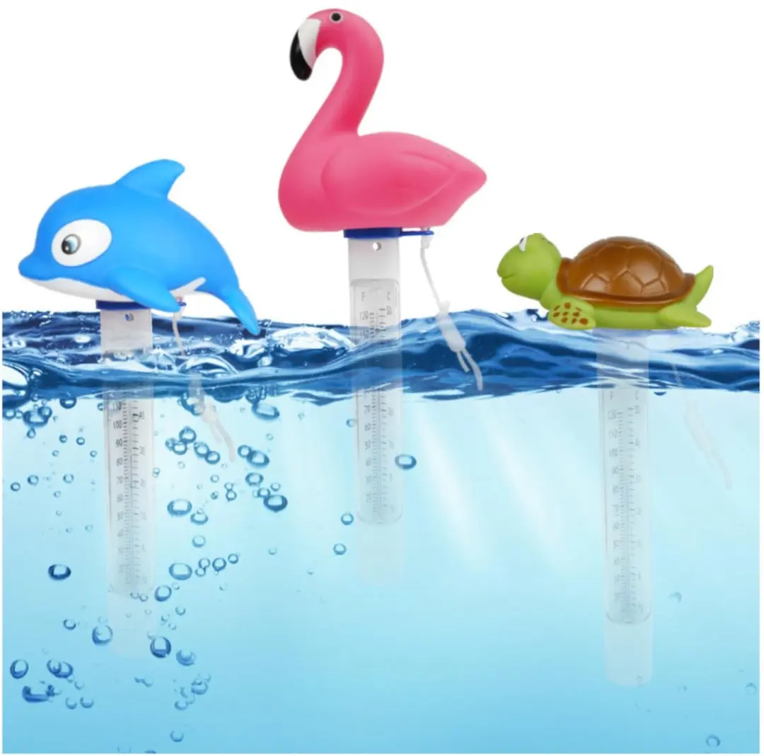 Bellatio Design Funny Zwembadthermometer - Haai - Aqua - 25 cm