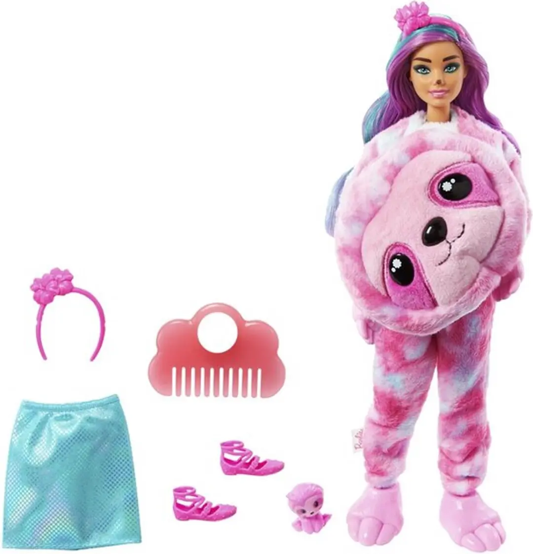 Barbie Cutie Reveal Luiaard Pop HJL59