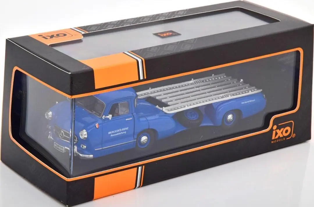 Mercedes-Benz Rennwagen-Schnelltransporter 1955 IXO Models 1:43 - Blauw