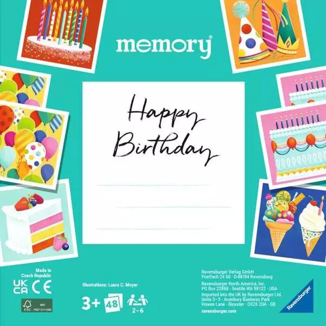 Ravensburger Memory Happy Birthday Gezelschapsspel - 48 Stuks
