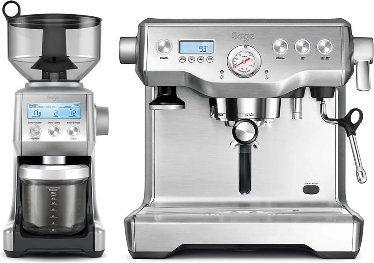 Sage The Dynamic Duo SEP920BSS4EEU1 Espressomachine & Molen - 2 Kopjes - 2,5L - Zilver