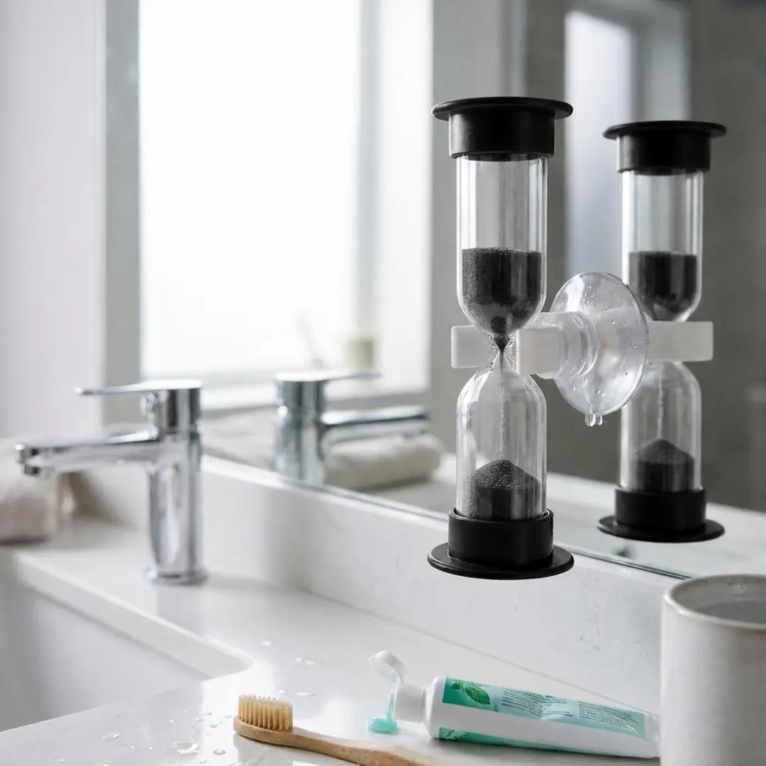 Bellatio Design Zandloper Douche/Badkamer Timer 5 Min - Zwart