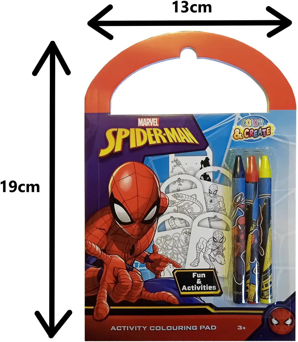 Spider-Man Mini Knutselboek - 20 Pagina's - 5 Kleurplaten - 5 Puzzels - Rood
