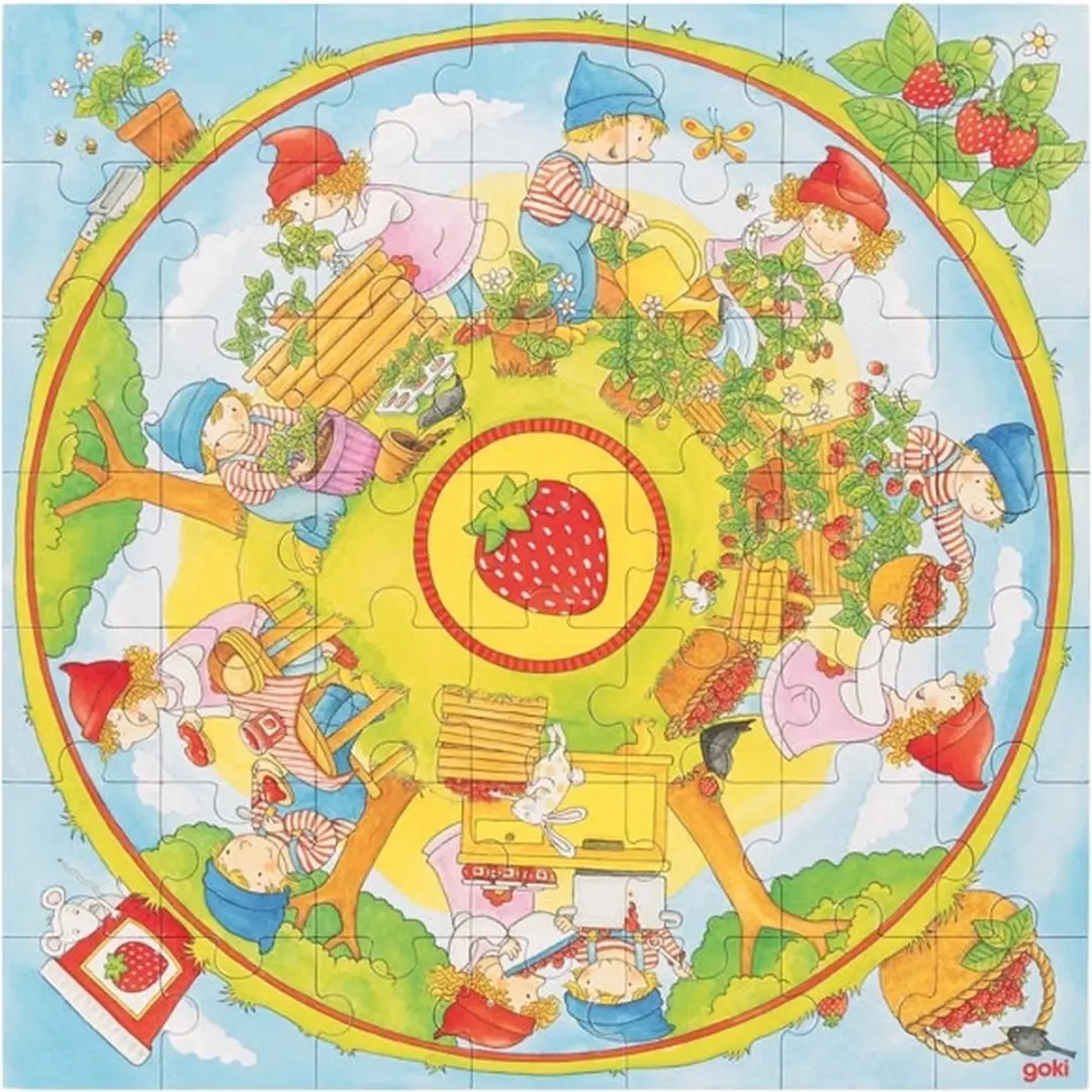 Goki XXL Puzzel Aardbeien & Planten 49 Stuks