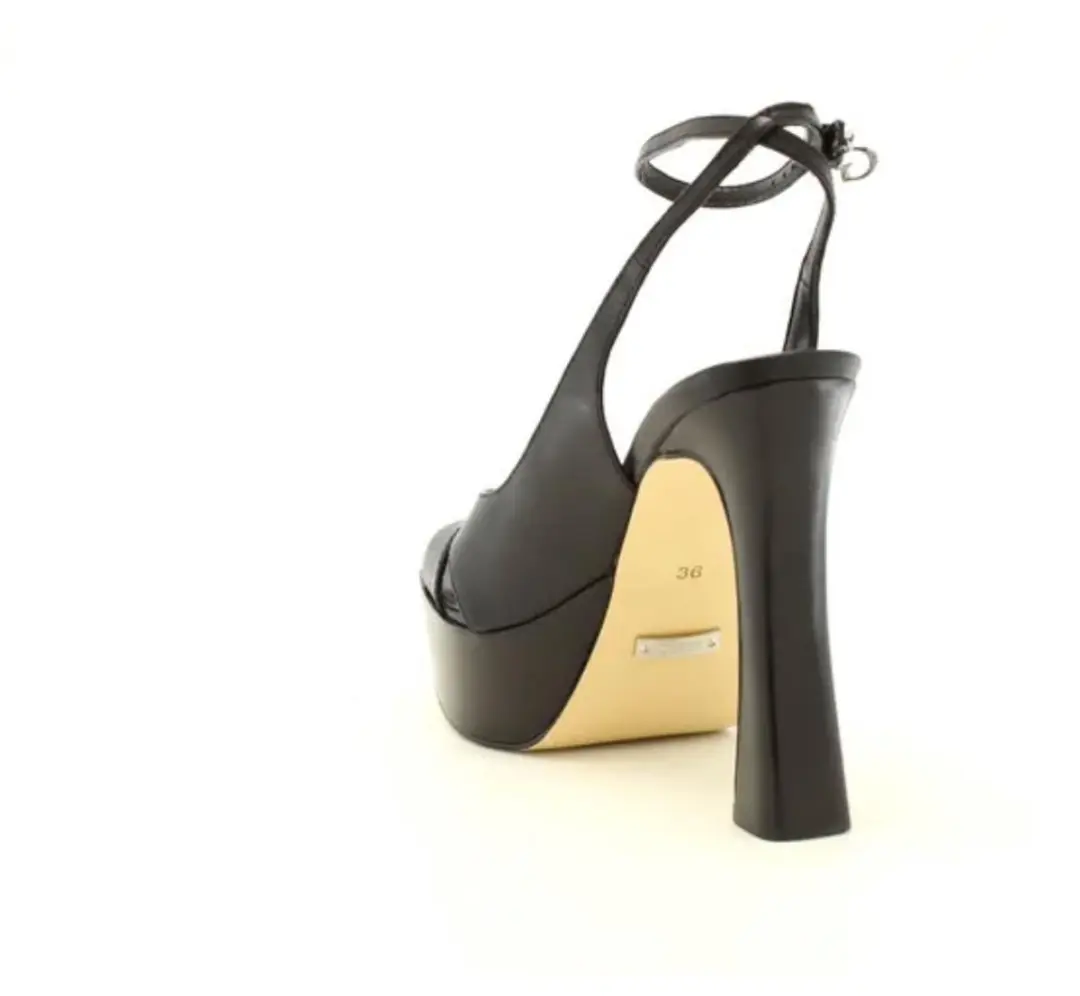 Guess Inata Dames Platform Stiletto Sandalen - Zwart Leer 41