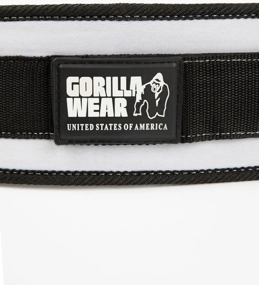 Gorilla Wear 4 Inch Nylon Sportriem - Halterriem Dames M - Zwart/Wit
