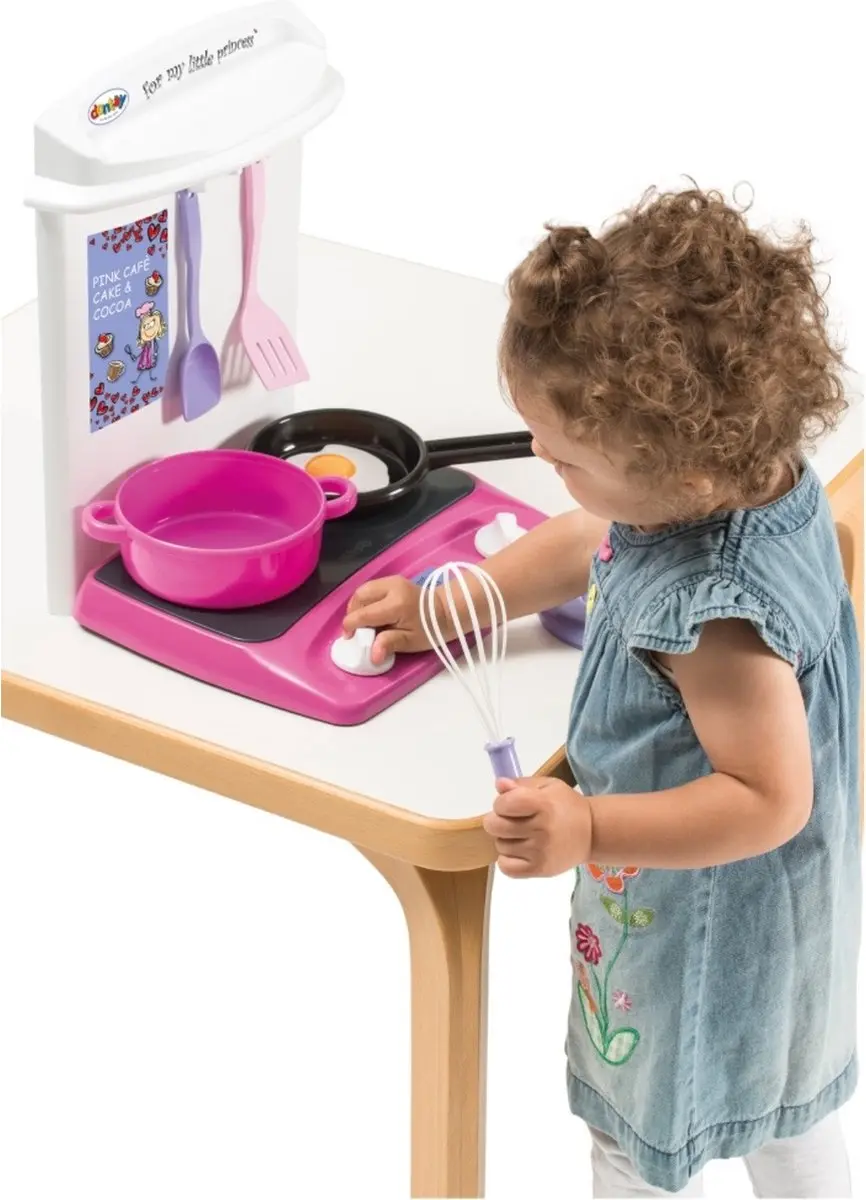 Dantoy Mini Keuken Roze - 2 Pannetjes & Bestek