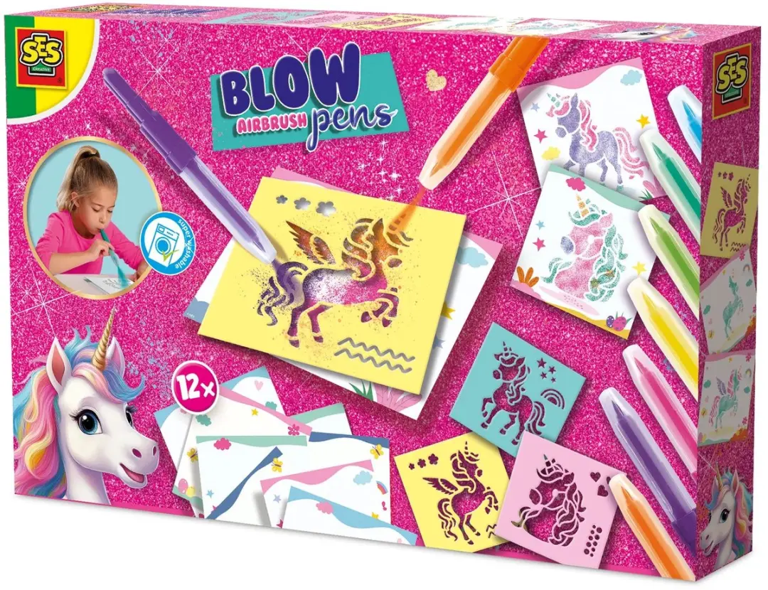 SES Creative Unicorn Blow Airbrush Pens