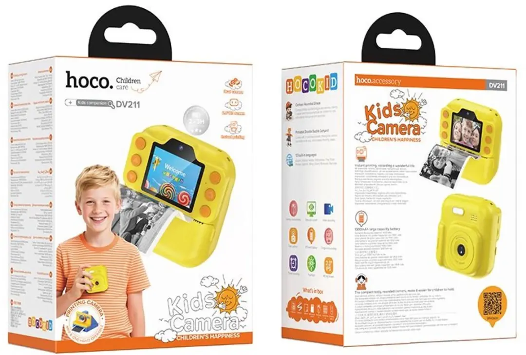Hoco DV211 Kinder Instant Camera - Geel