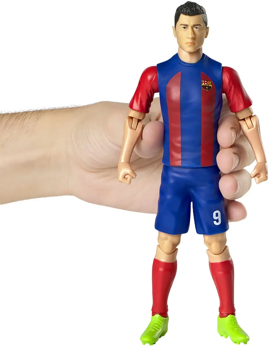 Van der Meulen FC Barcelona Robert Lewandowski Voetbalfiguur 20cm - Blauw/Rood