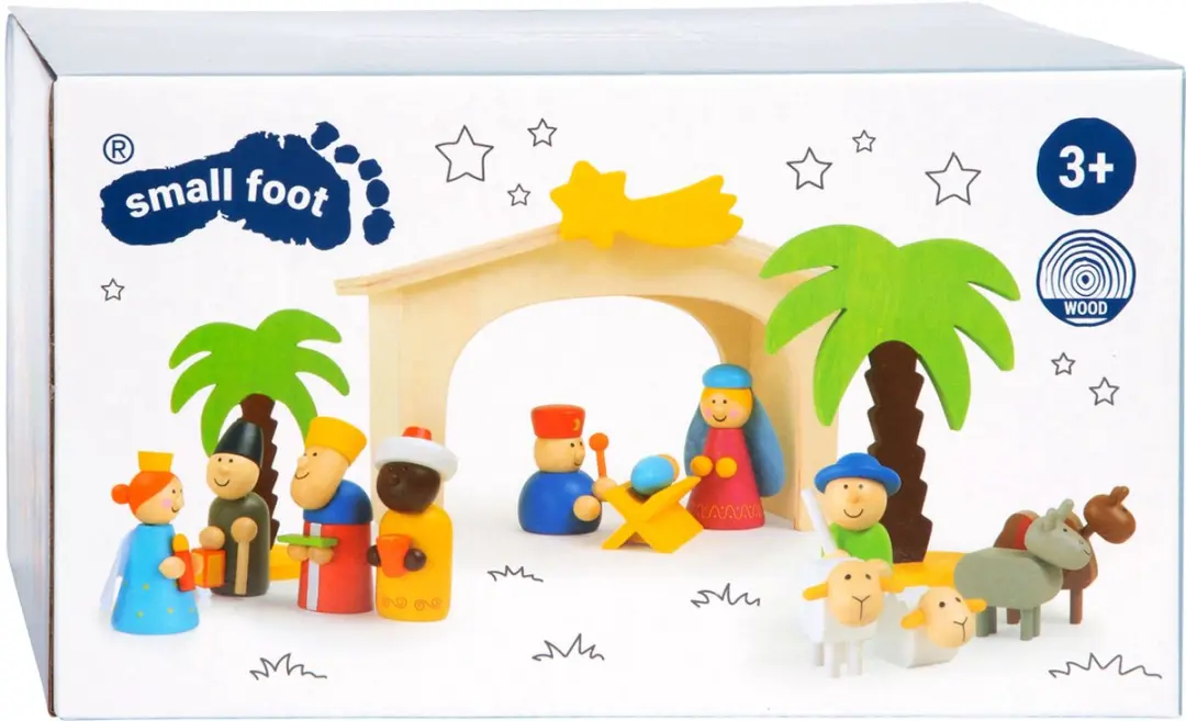 Small Foot Houten Kerststal Speelset - 16 Meubels 11 Poppen Multicolor