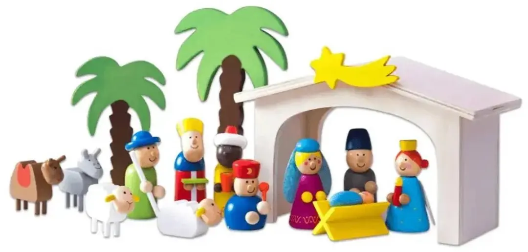 Small Foot Houten Kerststal Speelset - 16 Meubels 11 Poppen Multicolor - afbeelding 6 van 6