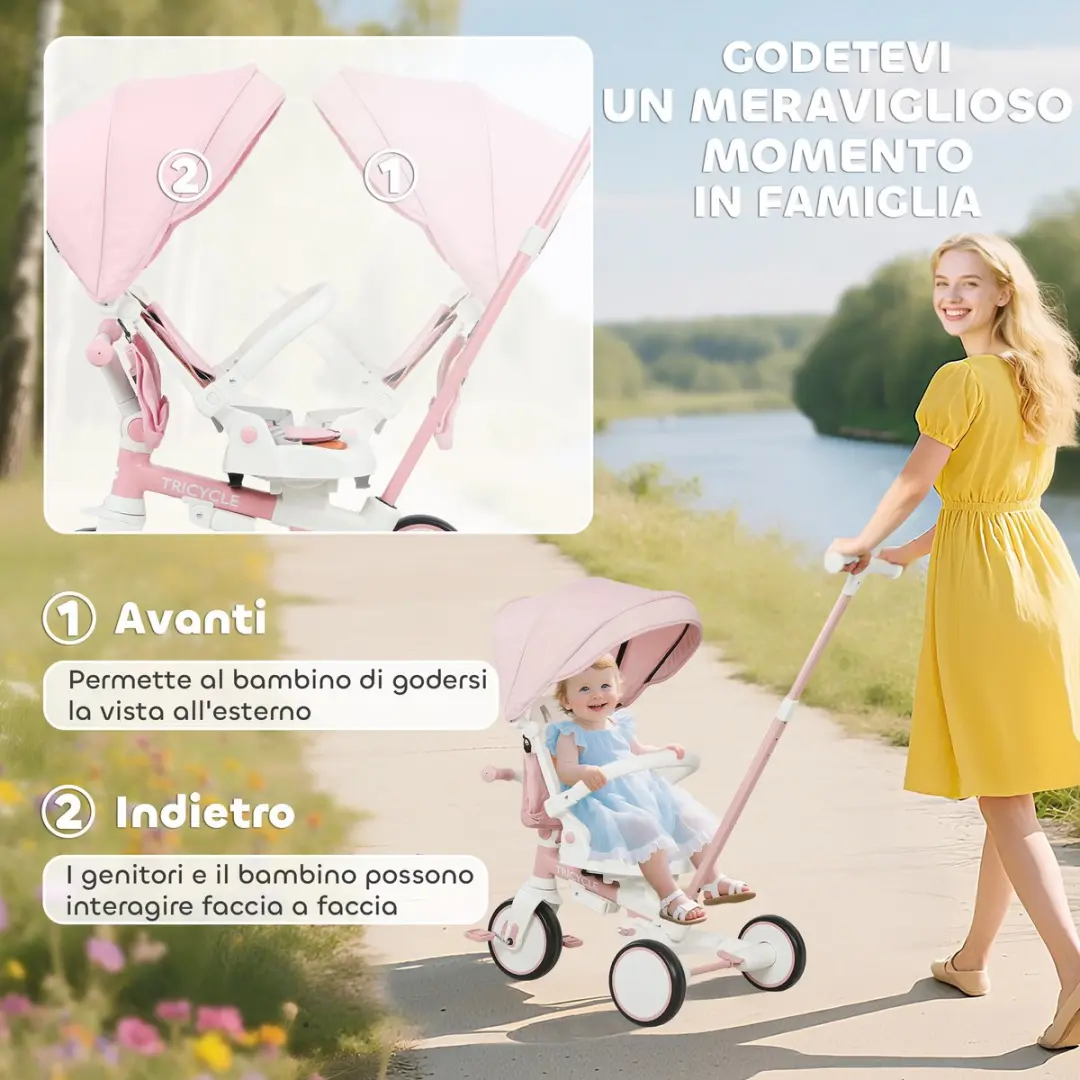 ECTEATOY Driewieler 5-in-1 115154154 - Roze