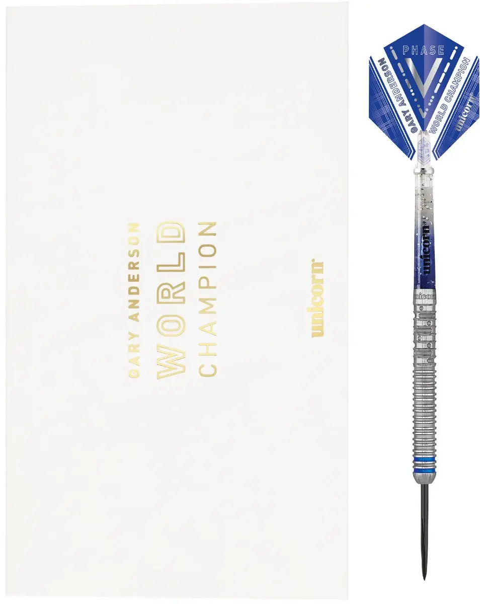 Unicorn Gary Anderson W.C. Phase 5 Dartpijlen - 3 Stuks - Blauw/Zilver