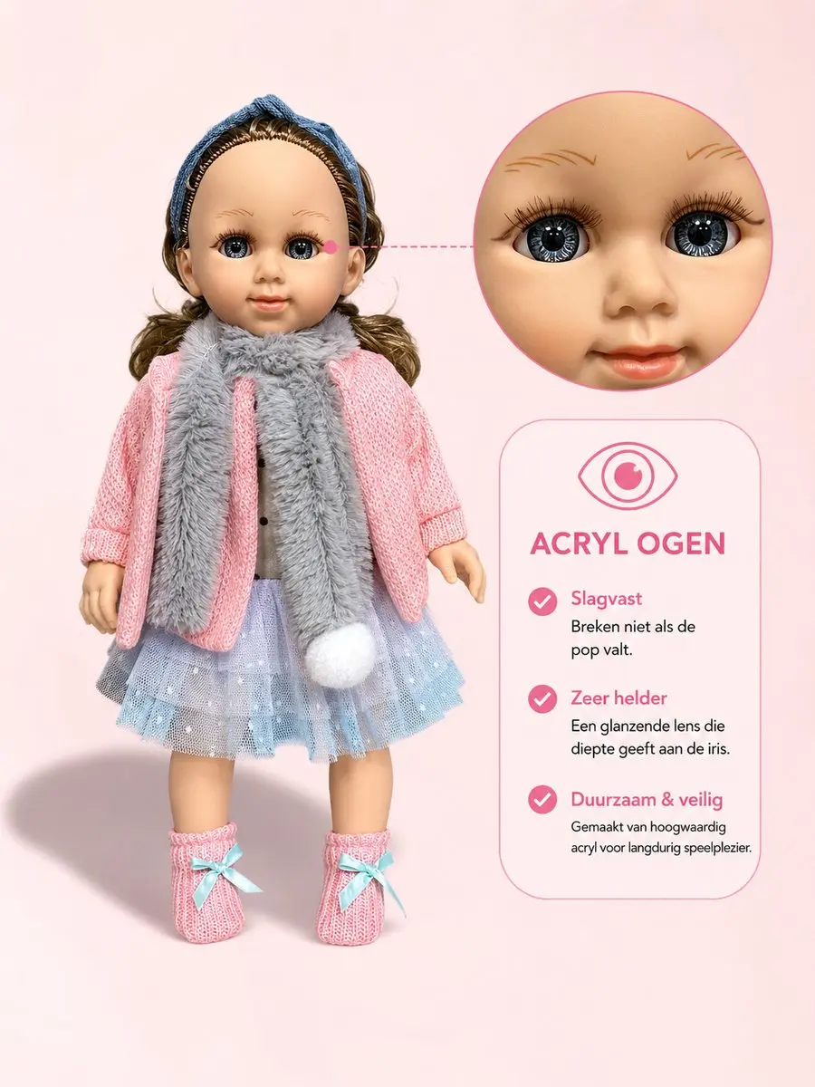 Ledy Toys Knuffelpop 1999 - Roze - 40cm - Met Geluid Twinkle Twinkle