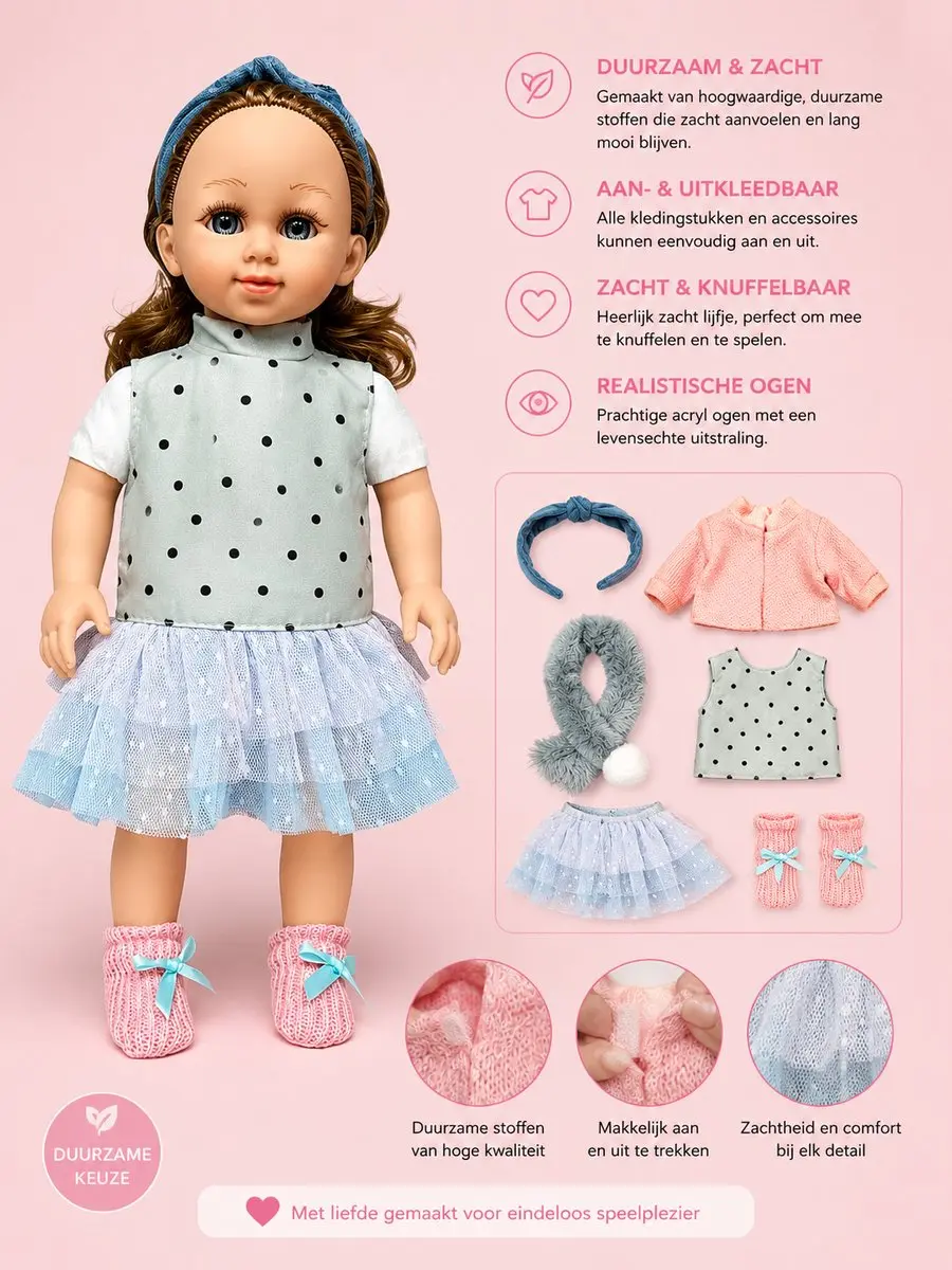 Ledy Toys Knuffelpop 1999 - Roze - 40cm - Met Geluid Twinkle Twinkle