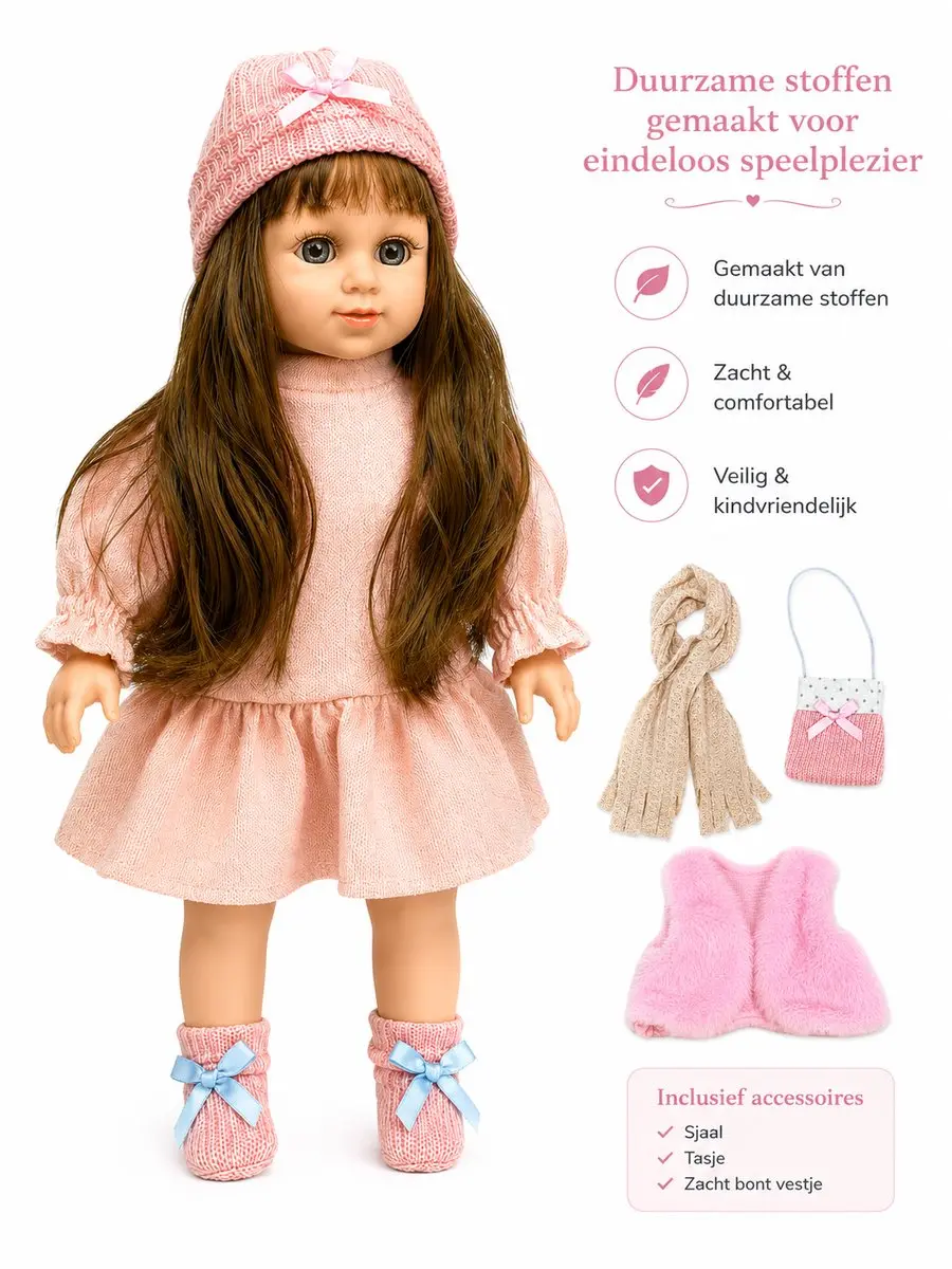 Ledy Toys CUFAN Luxe Babypop 40cm Roze