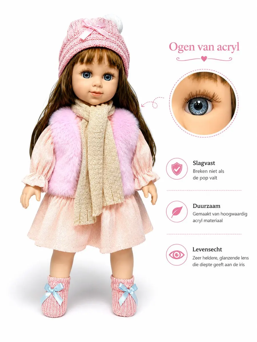 Ledy Toys CUFAN Luxe Babypop 40cm Roze - 9918A