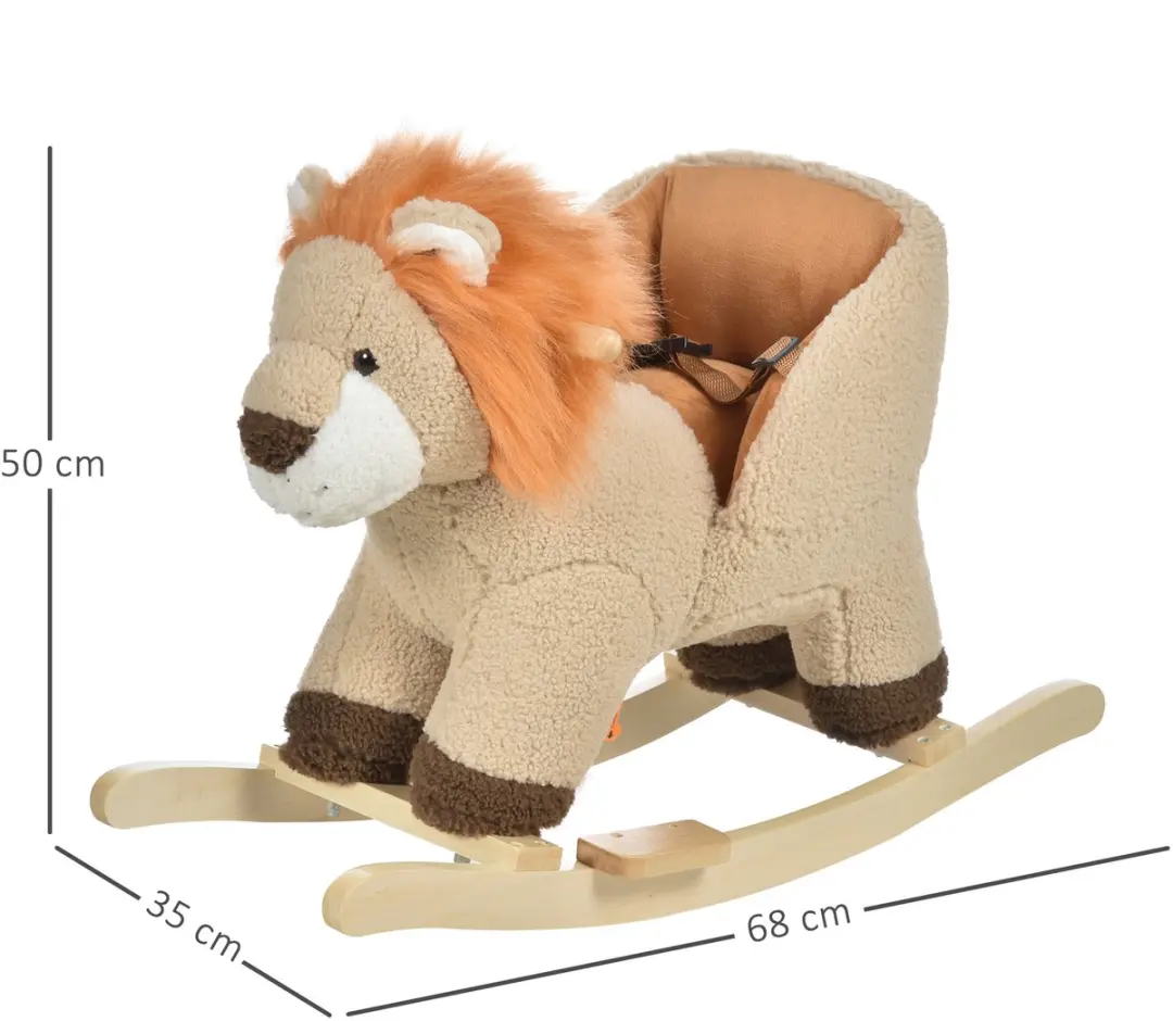 Homcom Houten Kinderschommelpaard 68x35x50cm - Bruin