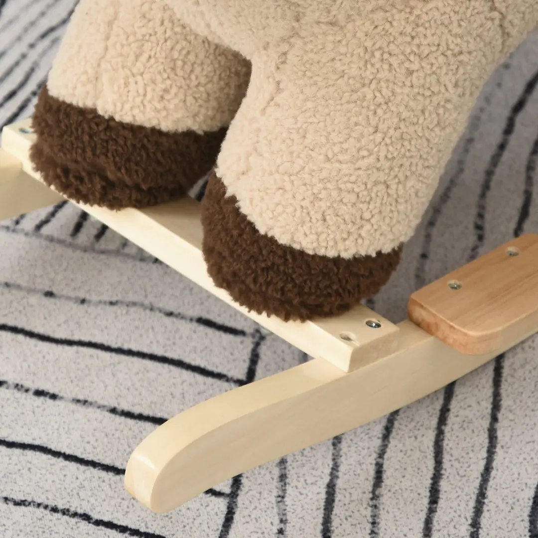 Homcom Houten Kinderschommelpaard 68x35x50cm - Bruin