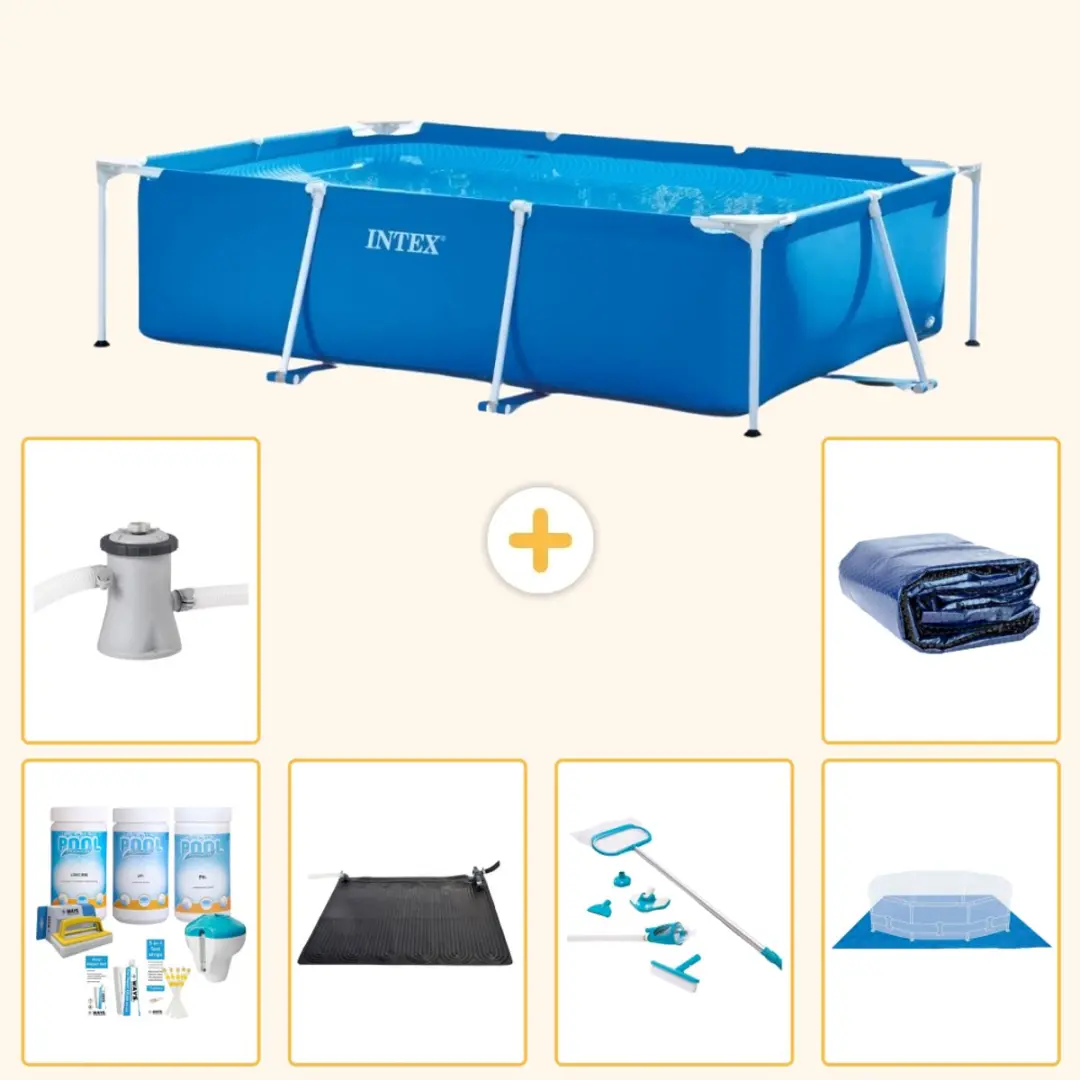 Intex 28271NP-Blauw Rechthoekig Frame Zwembad 260x160x65cm
