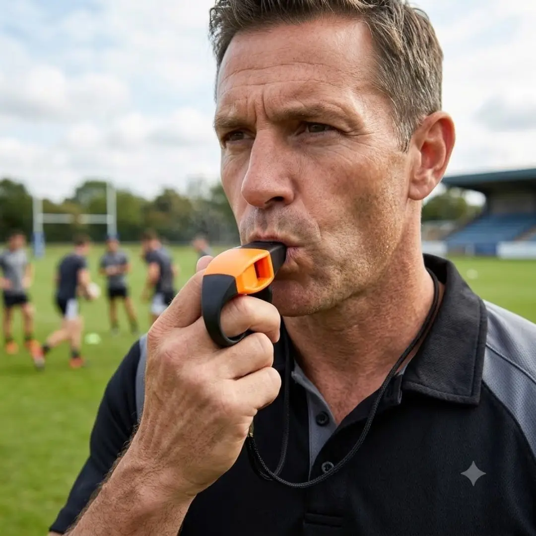 NUVEX Scheidsrechtersfluitje - Zwart Oranje - ABS Kunststof