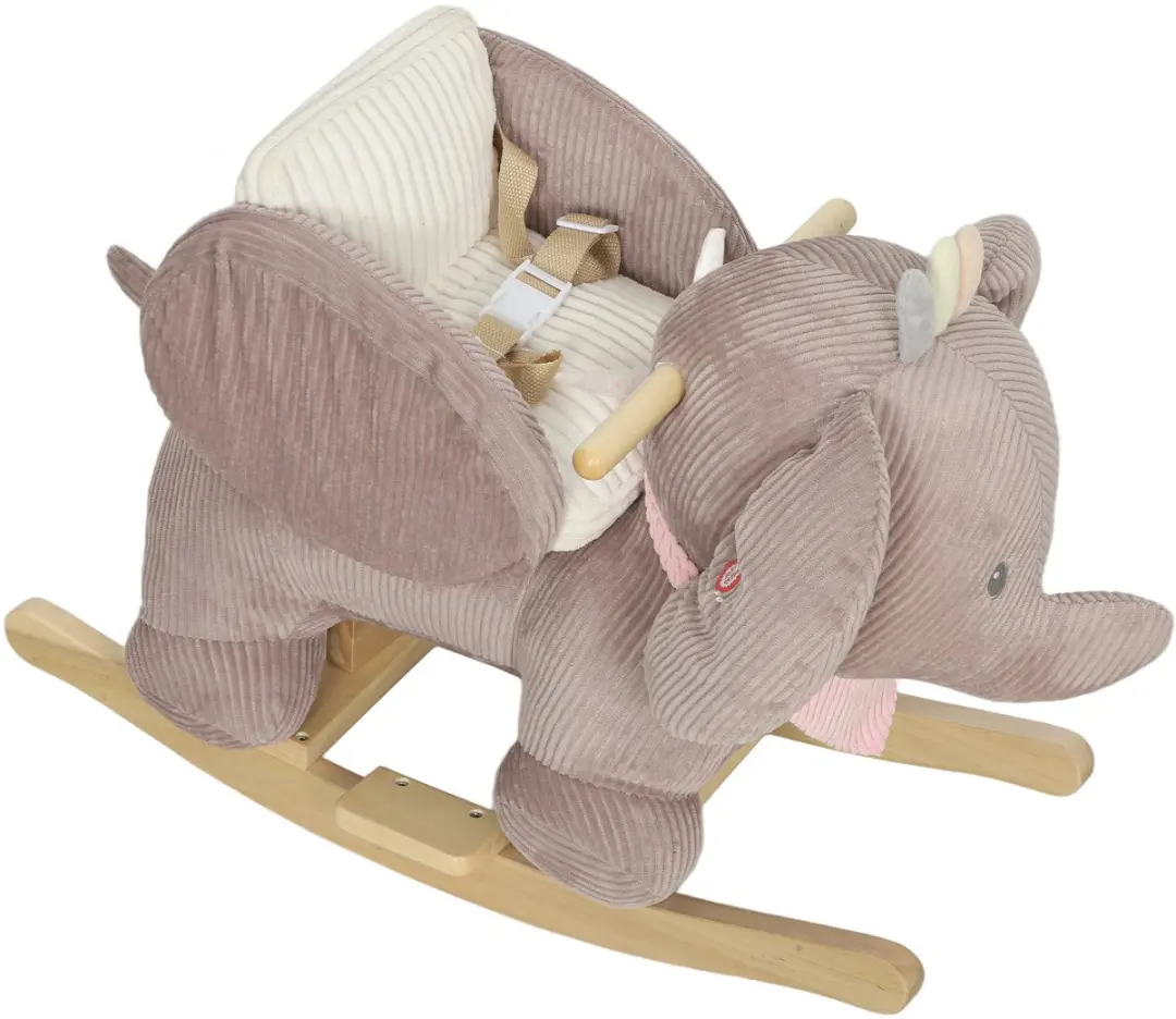 ECTEATOY Hobbelpaard Schommelolifant Bruin 65cm - afbeelding 2 van 6