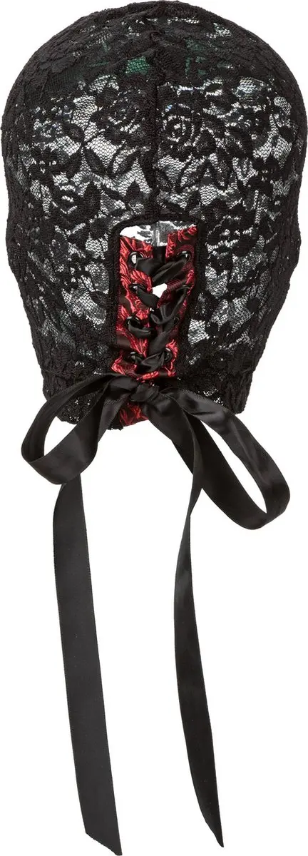 CalExotics Scandal Black Lace Balalava met strik - Zwart