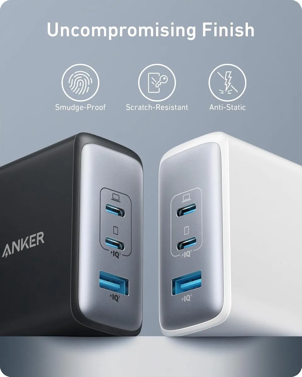 Anker 736 Nano II 100W USB-C Oplader - 3 Poorten - Wit - afbeelding 6 van 6