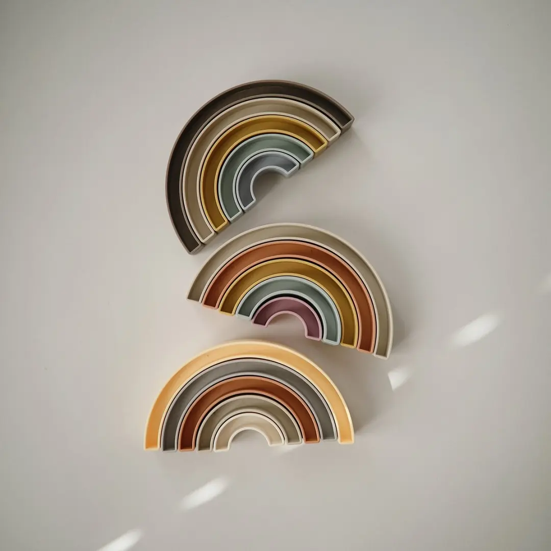 Mushie Stapeltoren Regenboog - 7 Stuks