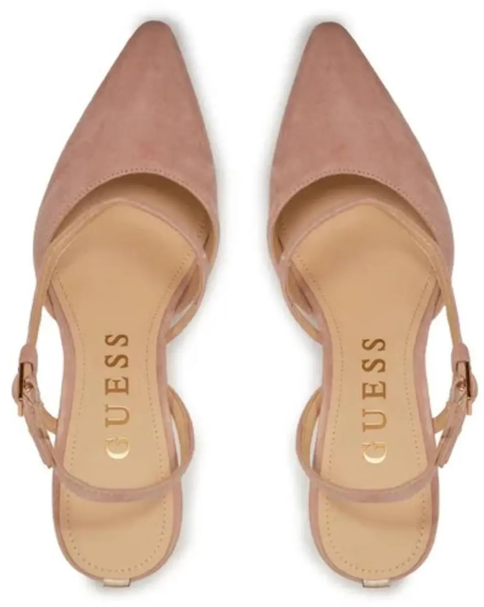 Guess Saply Dames Stiletto Sandalen - Beige Suede - Maat 41