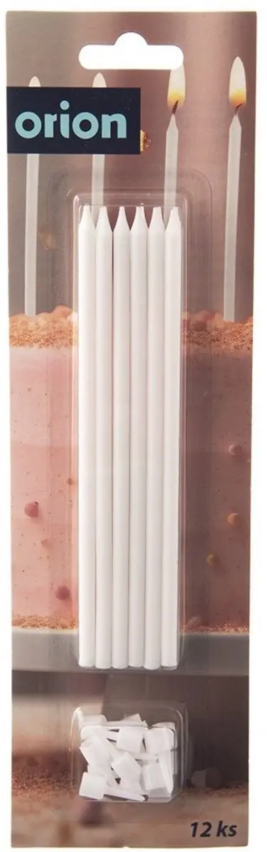 Orion Verjaardagskaarsjes 14,5cm - 12 Stuks met Houders