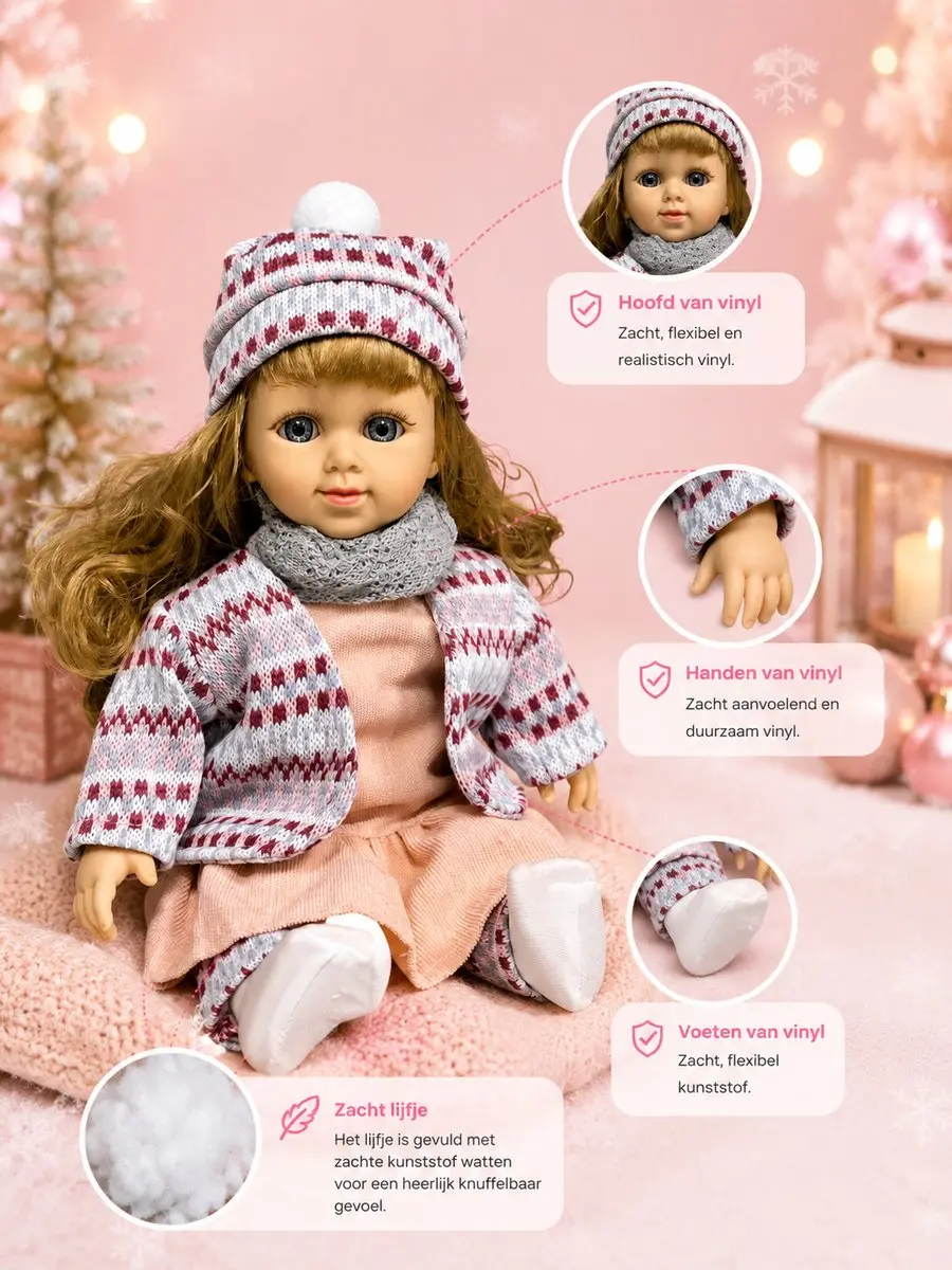 Ledy Toys CUFAN Knuffelpop 40cm - Roze