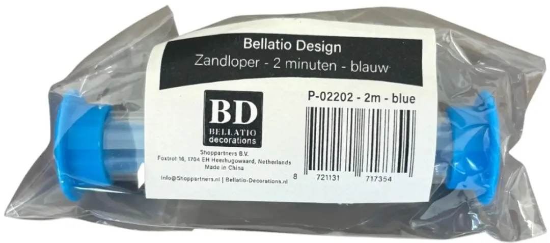 Bellatio Design Zandloper Douche/Badkamer - 2x - Blauw