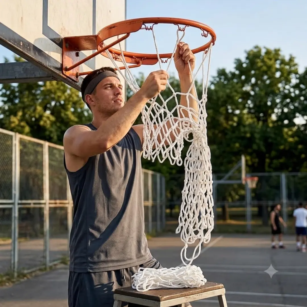 NUVEX Basketbalnet Wit - 2 Stuks