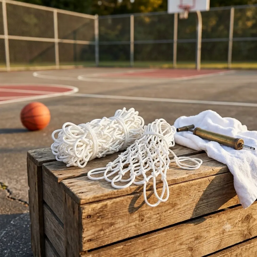 NUVEX Basketbalnet Wit - 2 Stuks