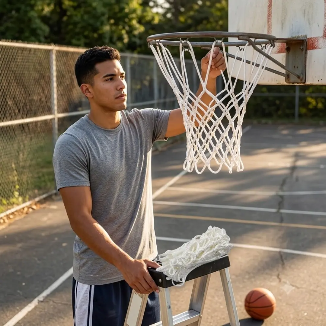 NUVEX Basketbalnet Wit - 2 Stuks