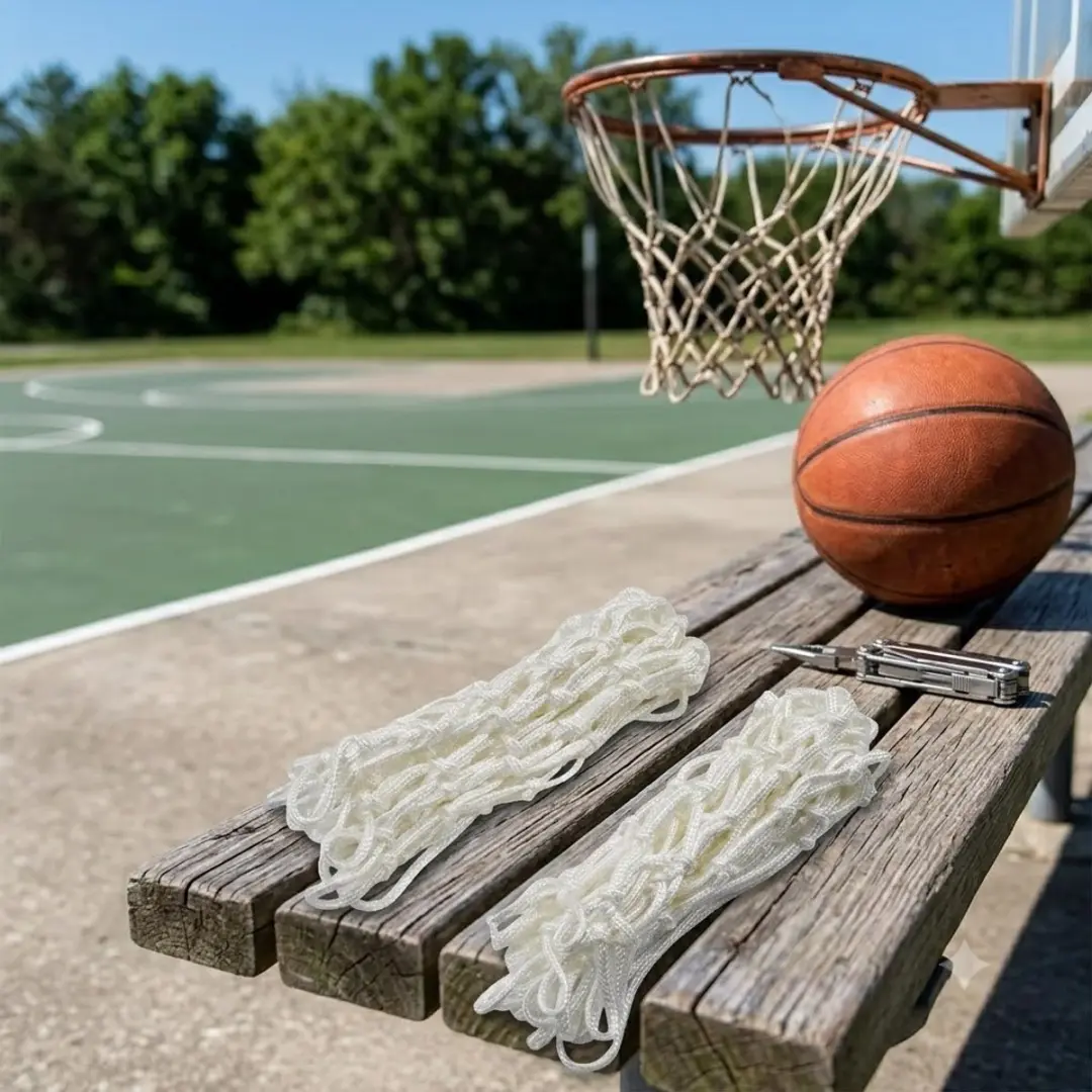 NUVEX Basketbalnet Wit - 2 Stuks