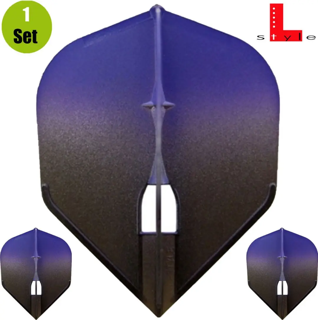 L-Style Champagne L3 Shape 2-Tone BK×Purple Dart Flights - 3 Stuks