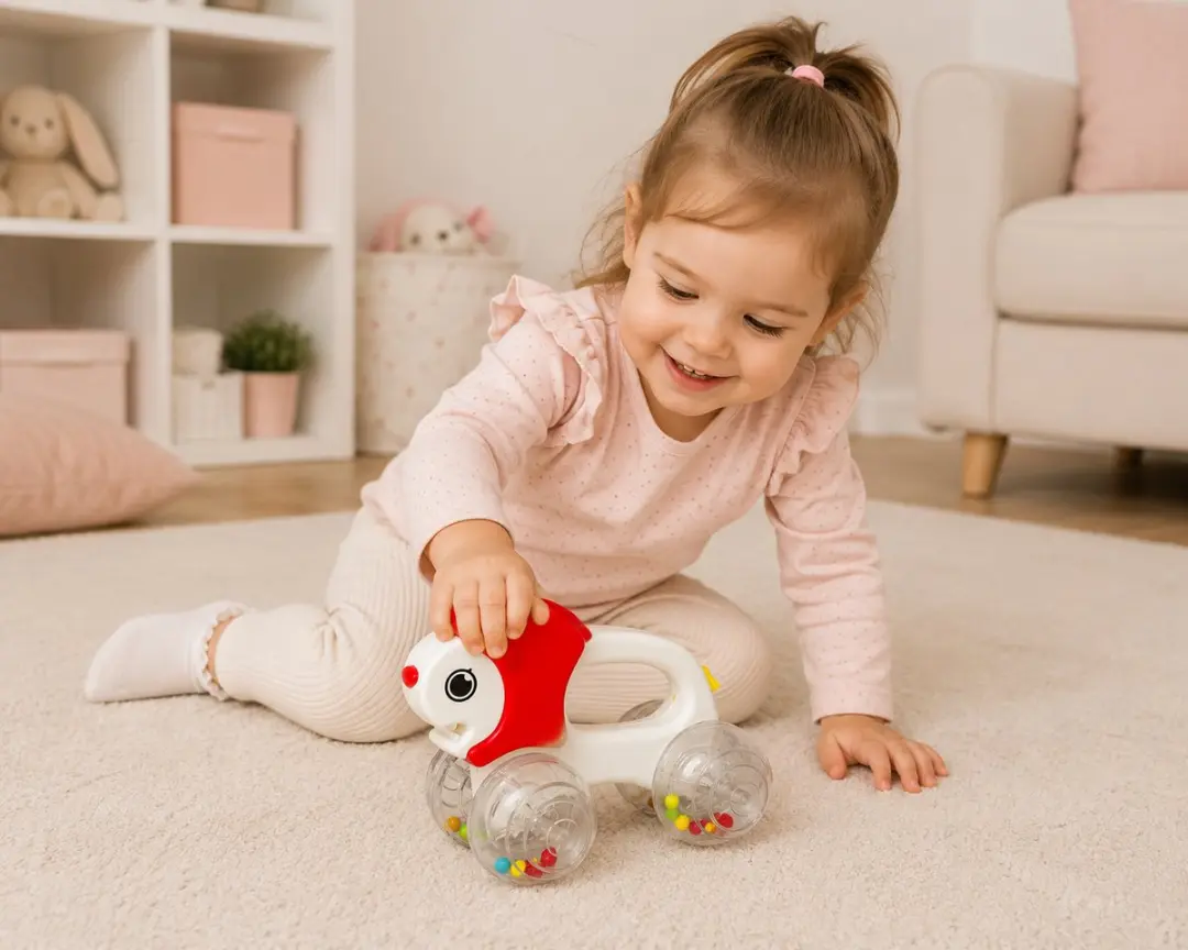 Ledy Toys Leeuwtje Rammelaar - Wit - afbeelding 4 van 4