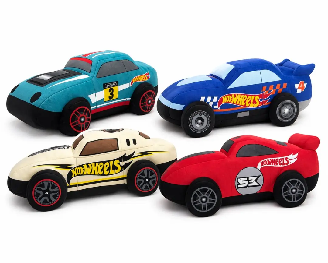 Hot Wheels Pluche Knuffel Auto - 30 cm - Turquoise