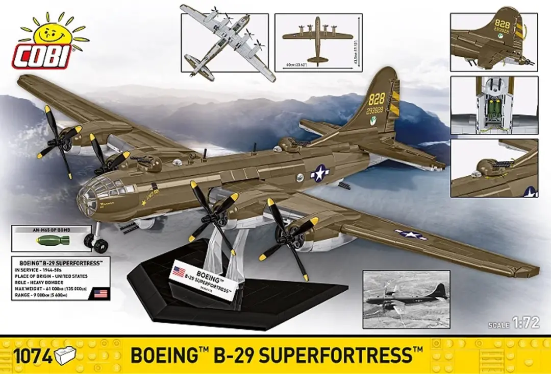 Cobi Boeing B-29 Superfortress 1050 Stenen - Bruin/ Groen