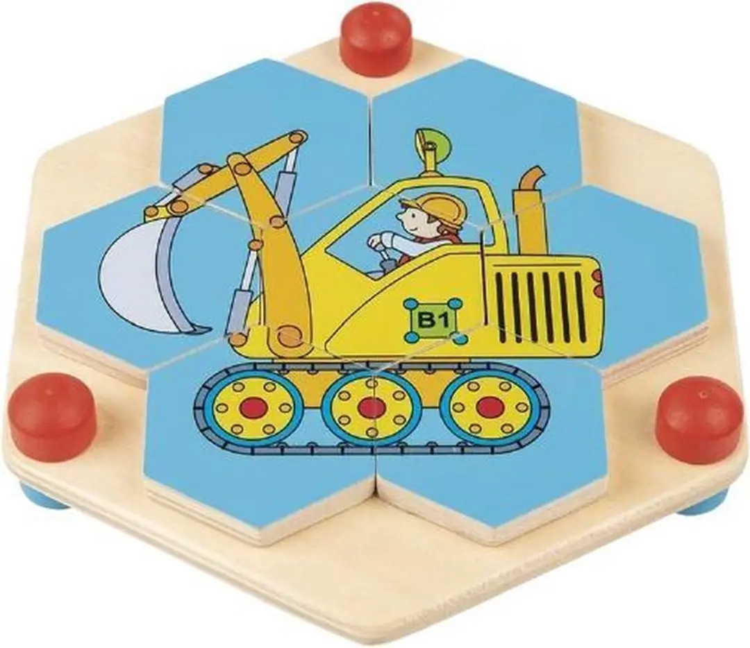 Goki Vormenpuzzel Bouwwerf Junior 17 X 20 Cm Hout 8-delig