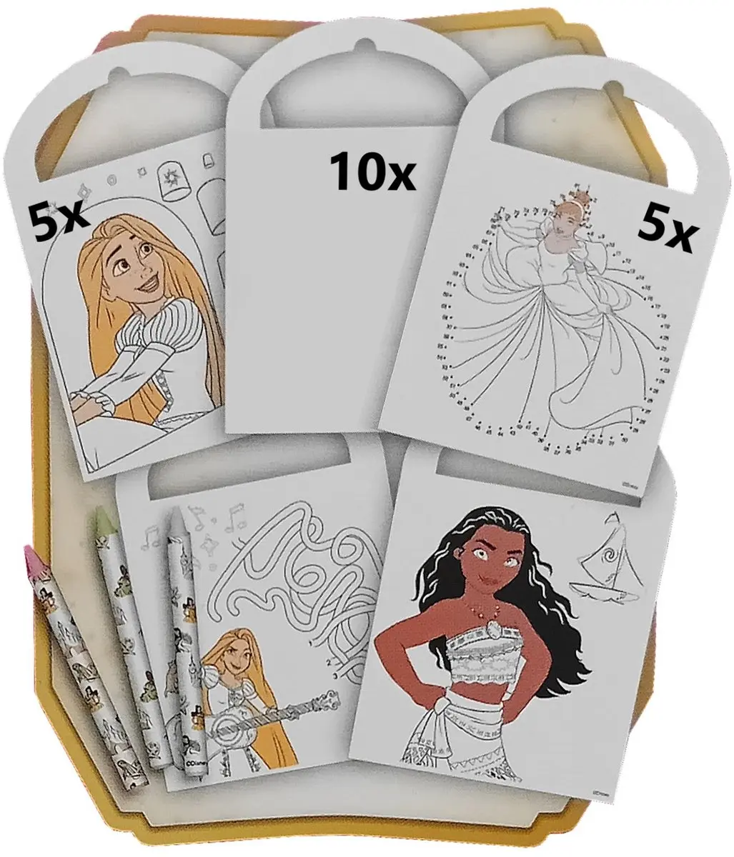Disney Princess Mini Activiteitenboek - Roze - 20 Pagina's - 3 Waskrijtjes