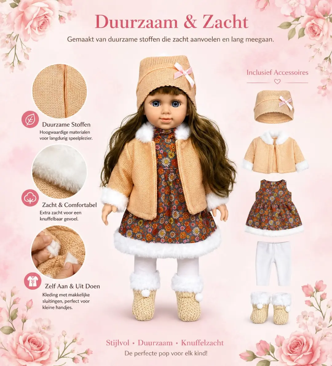 Ledy Toys CUFAN Knuffelpop 40cm - Bruin