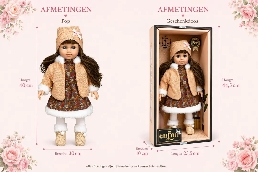 Ledy Toys CUFAN Knuffelpop 40cm - Bruin