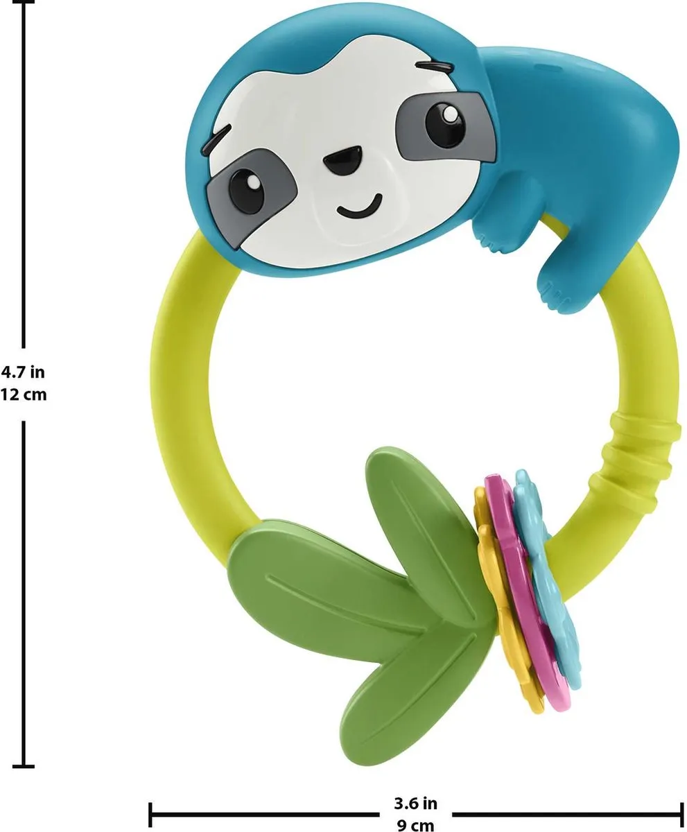 Fisher-Price Luiaard Rammelaar - Blauw/ Groen - afbeelding 6 van 6