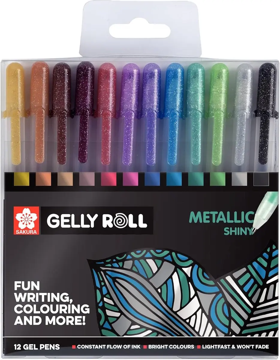 Gelly Roll Metallic Gelpen Set met 12 Kleuren