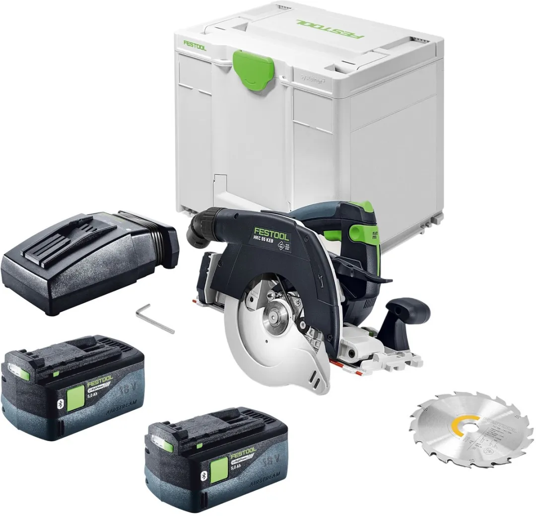 Festool HKC 55 KEB-Basic Accu-Cirkelzaag 18V 160mm - 2x 5,0Ah Accu