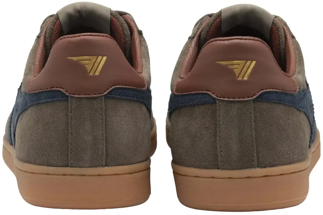 Gola Equipe II Suede Trainers - Donker Taupe/Marineblauw/Roest